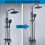 Black Shower Extend Pipe 30cm Length Shower Mixer Pipe Brass Bath 5