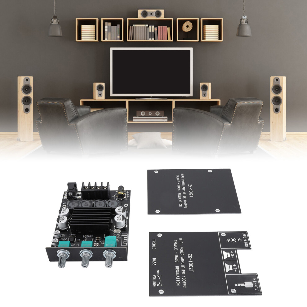 2X100w Hifi Amplifier Board Tpa3116d2 With Treble Bass Control Dc12-24V 9341348808370