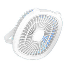 Ventilador de escritorio USB de múltiples velocidades con luz 5 W, 1,5 A blanco