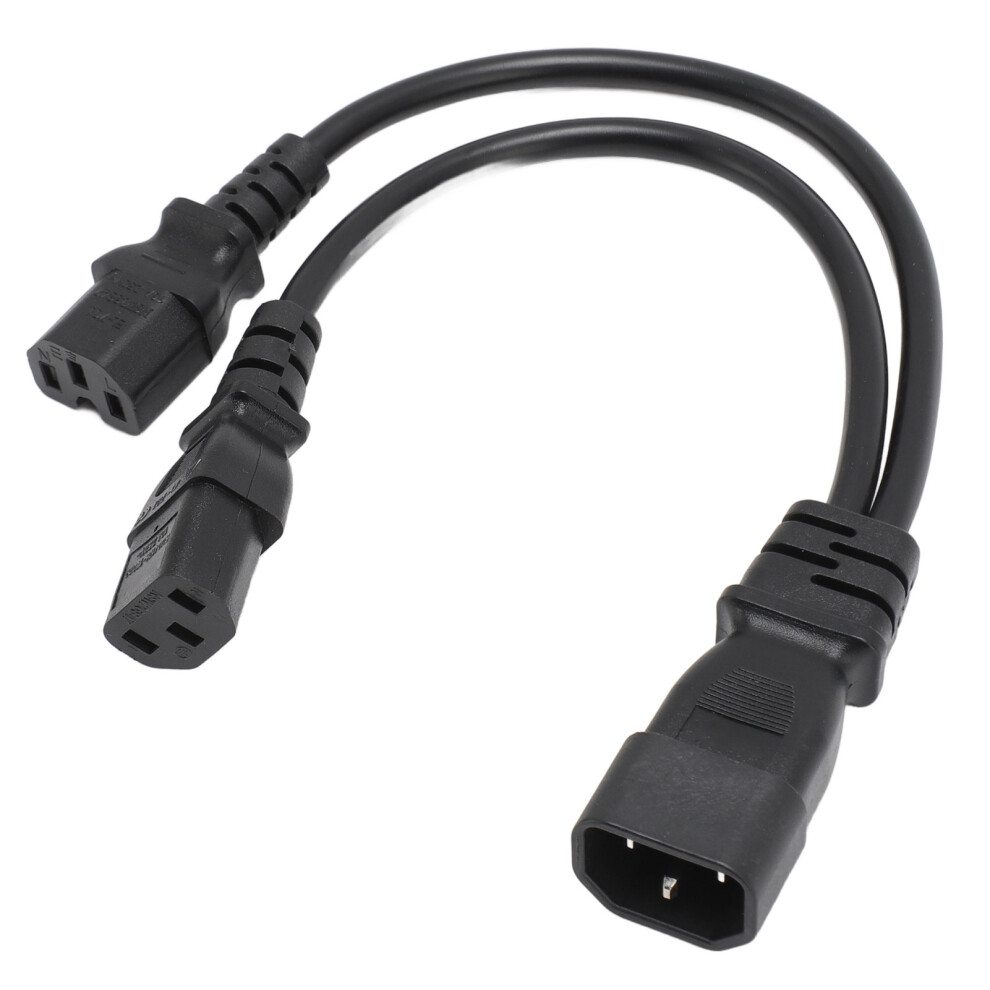 Iec320 C14 To C15 C13 Power Splitter Cable 1Ft For Pc Printer 3381348810061