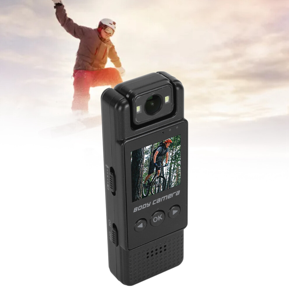 1080P Hd Body Worn Camera 1.3" Lcd, 180 Rotatable Lens, Night Vision, 128Gb Support 4161348810310