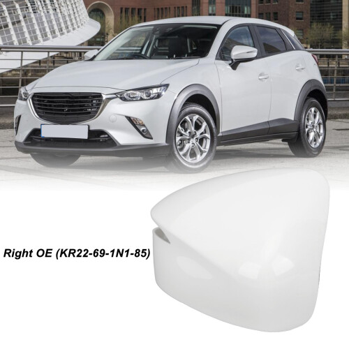 Mazda CX-3  Side Mirror Cover Cap Replacement Unpainted White Right 2