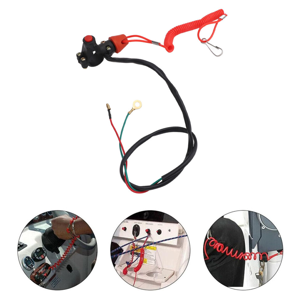 22Mm 7/8In Motorcycle Atv Safety Kill Switch With Tether Lanyard 3711348810721