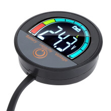 Round Digital Energy Meter LCD Volt 8-100V Battery Capacity Monitor for Motorcycle
