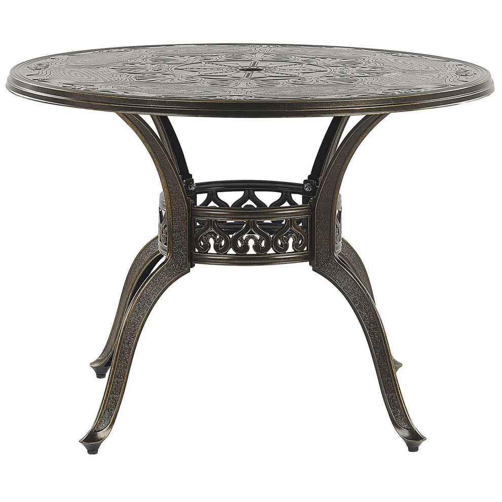 Garden Dining Table SAPRI 100 cm 100 cm Metal Dark Brown