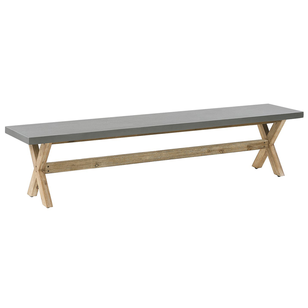 Garden Bench OLBIA 200 cm Concrete Grey-image-OPC-PCWH8Z6-NEW