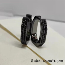 (S1) Original Hoop Earrings New Trendy Black Crystal Male Geometry Necklace Charm Fine Jewelry Sets for Women Luxury Party Jewelry