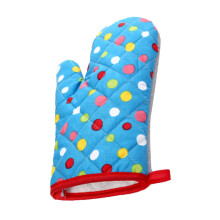 Thick Heat-Resistant Oven Mitts 25.5x14cm Blue Baking Gloves