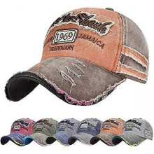 Baseball Cap Classic Sports Casual Plain Sun Hat Unisex Adjustable Rock Shark Vintage Distressed Cotton Edge Grinding Do Old Hat