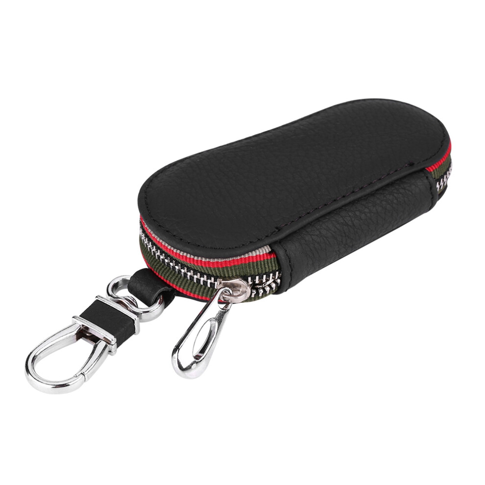 Universal Car Auto Pu Leather Zipper Key Case Black 8320539071855