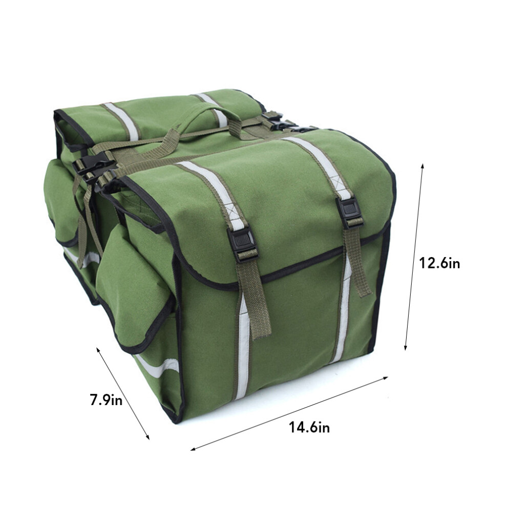 Waterproof Canvas Bike Pannier Bag 14.6x7.9x12.6in with Reflective Strip-image-OPC-PKF26VN-NEW