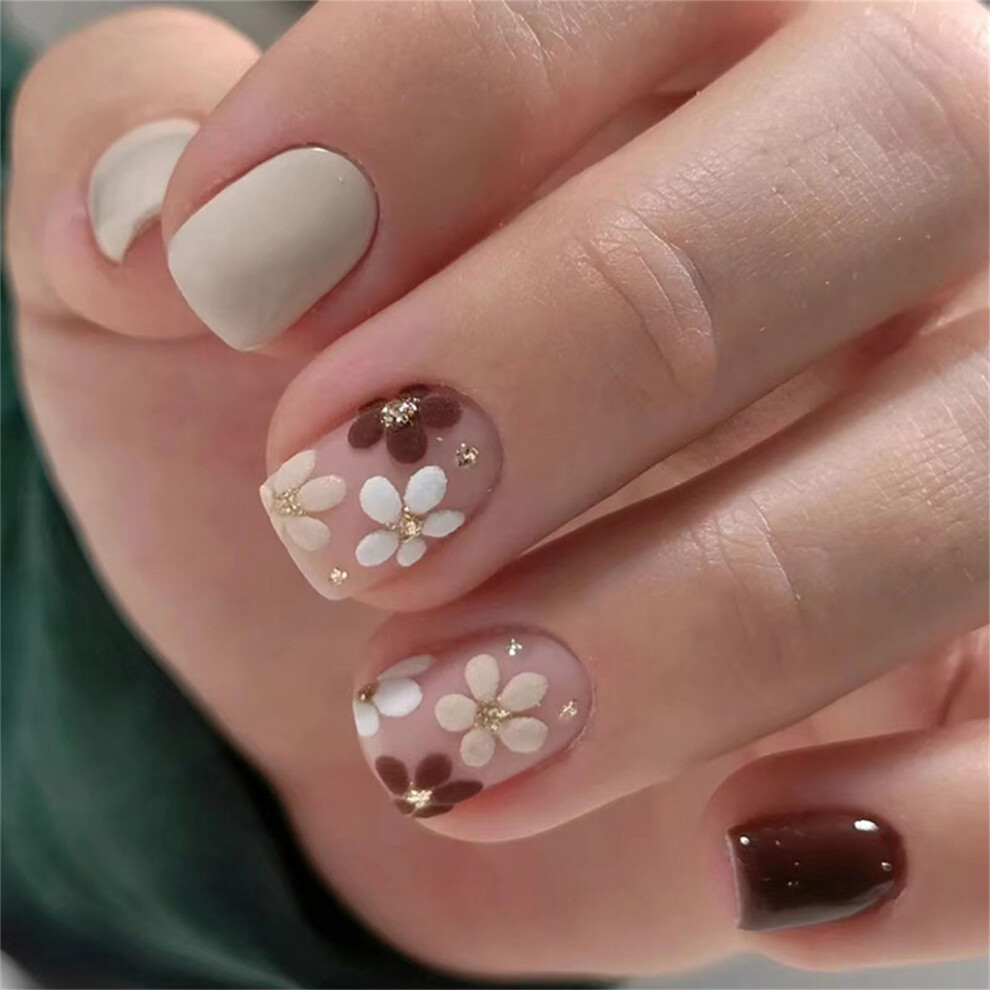 Square Press on Nail Glossy Fake Nail Stick on Nail in