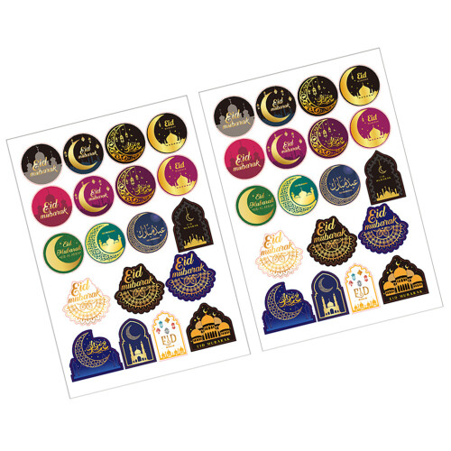 38 Pcs Self-Adhesive Labels Sticker Ramadan Sticker Eid Mubarak
