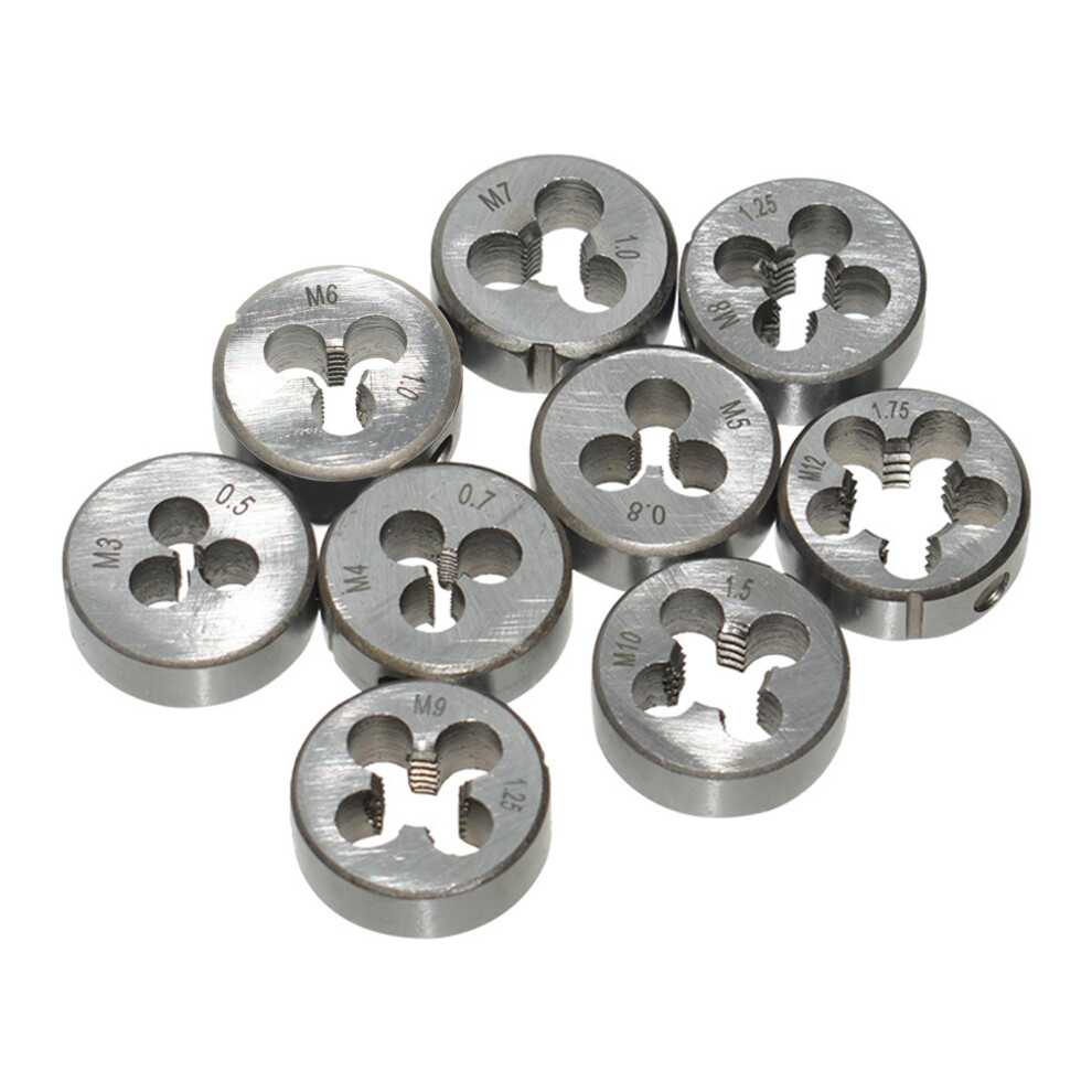 High Precise 9Pcs Metric Hand Thread Die Set Mechanical 7627000051998