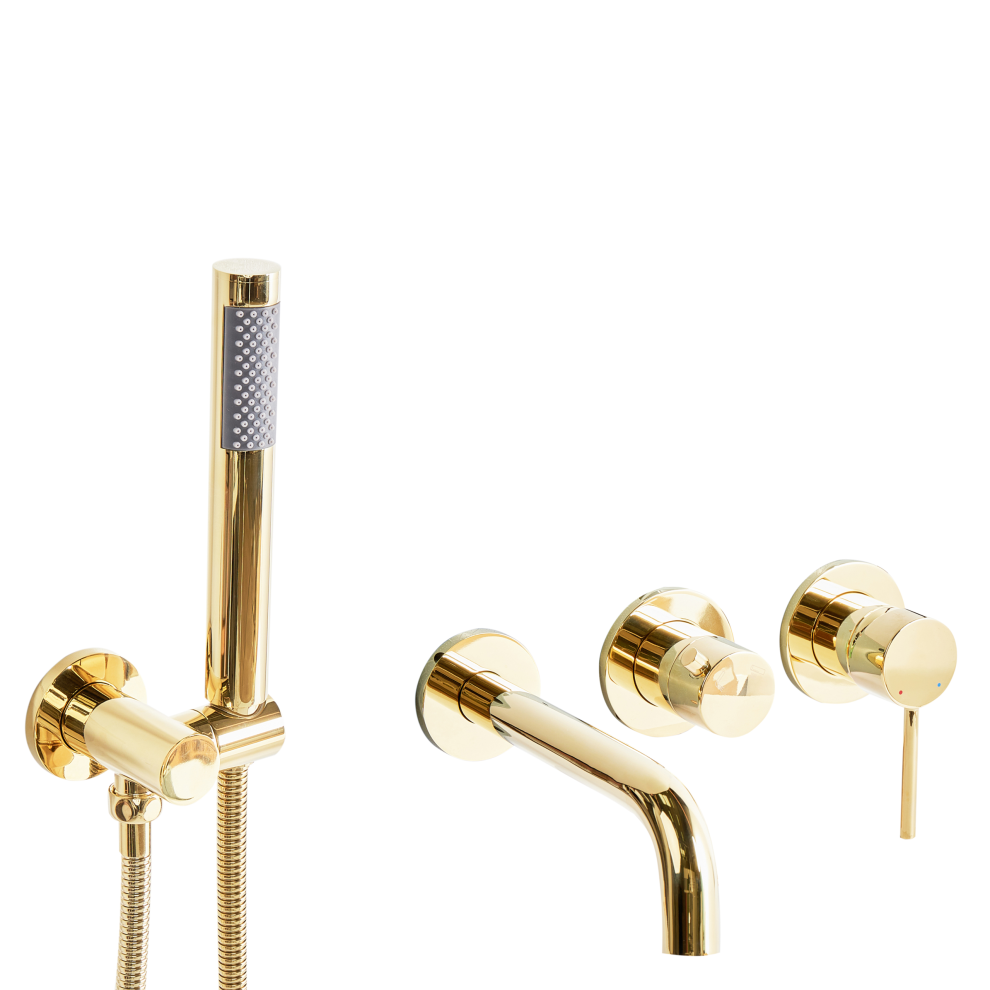 Wall Mounted Bath Shower Mixer Tap JAVIRA Gold