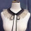 Detachable False Collar Sparkly Dots Organza Mesh Ruffled Shawl 7