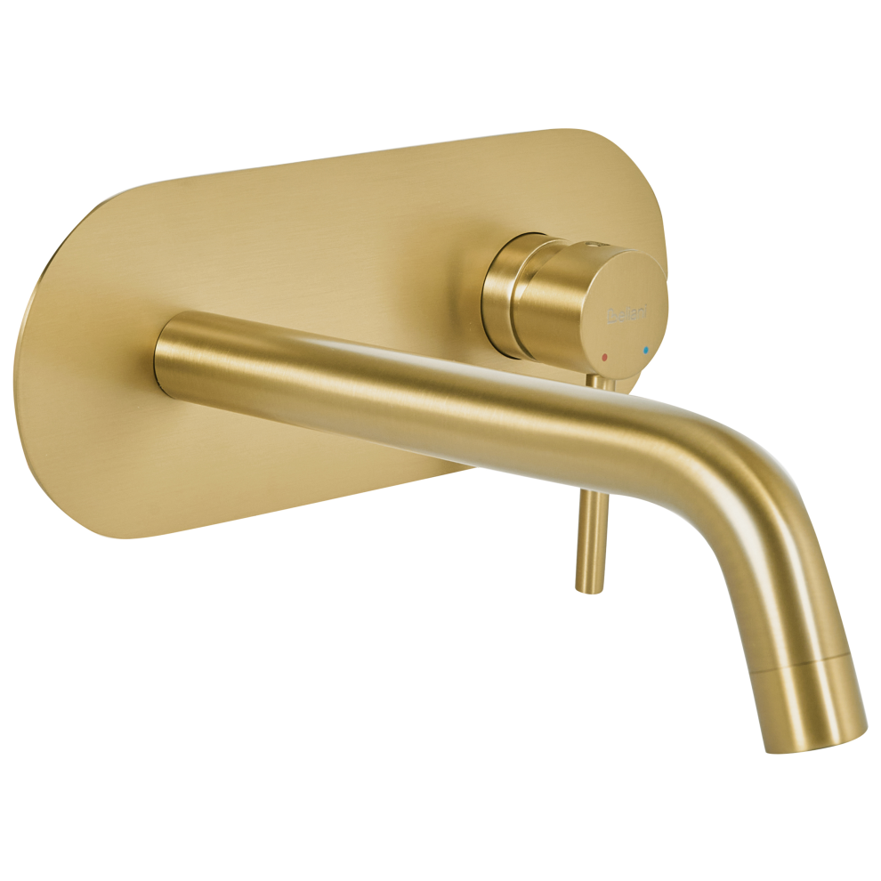 Wall Mounted Basin Mixer Tap GUAIBA Brass Gold