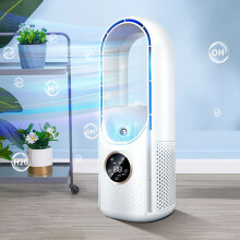 Bladeless Fan with 6 Speed USB Misting & Cooling 100ml Water Tank White