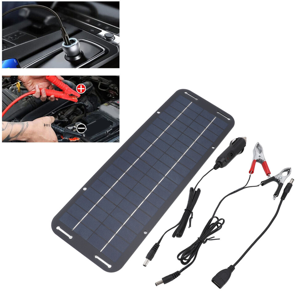 10W Monocrystalline Solar Panel Kit, Lightweight Portable Charger, 12.5X35cm 3001348817531