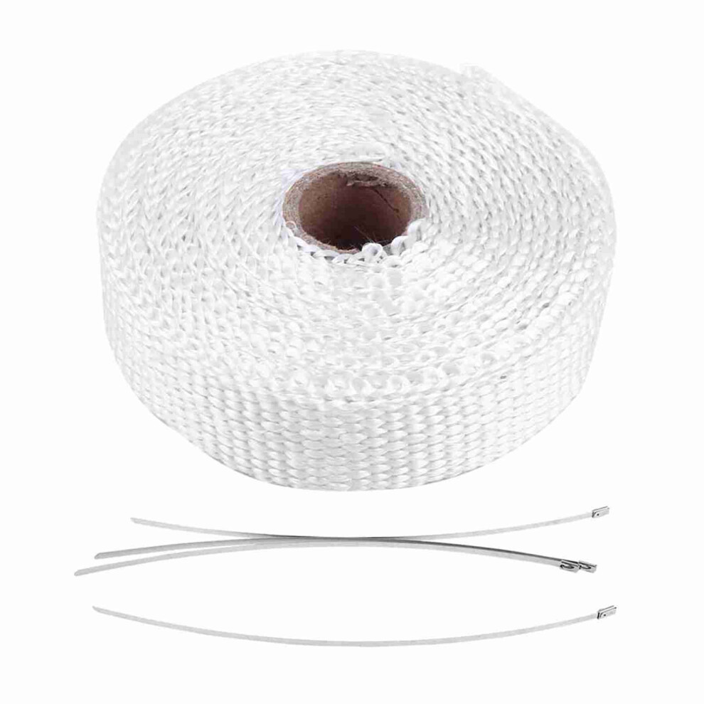 5M Car Insulation Tape Exhaust Heat Wrap With 4 White 8320539073156