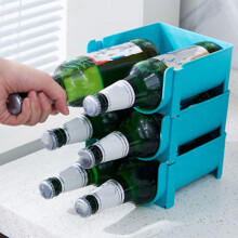 Soporte apilable para vino/agua, 150 g, 14x16x7,5 cm, Azul