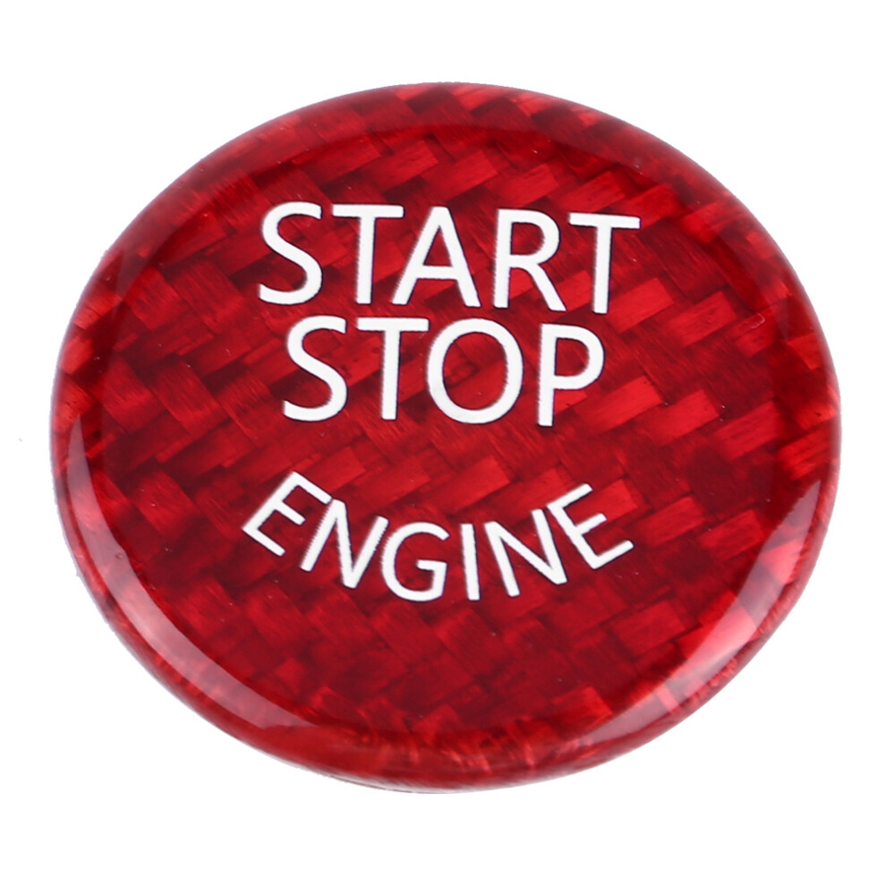 Carbon Fiber Car Engine Start Stop Button Red 8320539075013