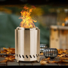 (Silver) Portable Tabletop Fire Pit with Ash Grate
