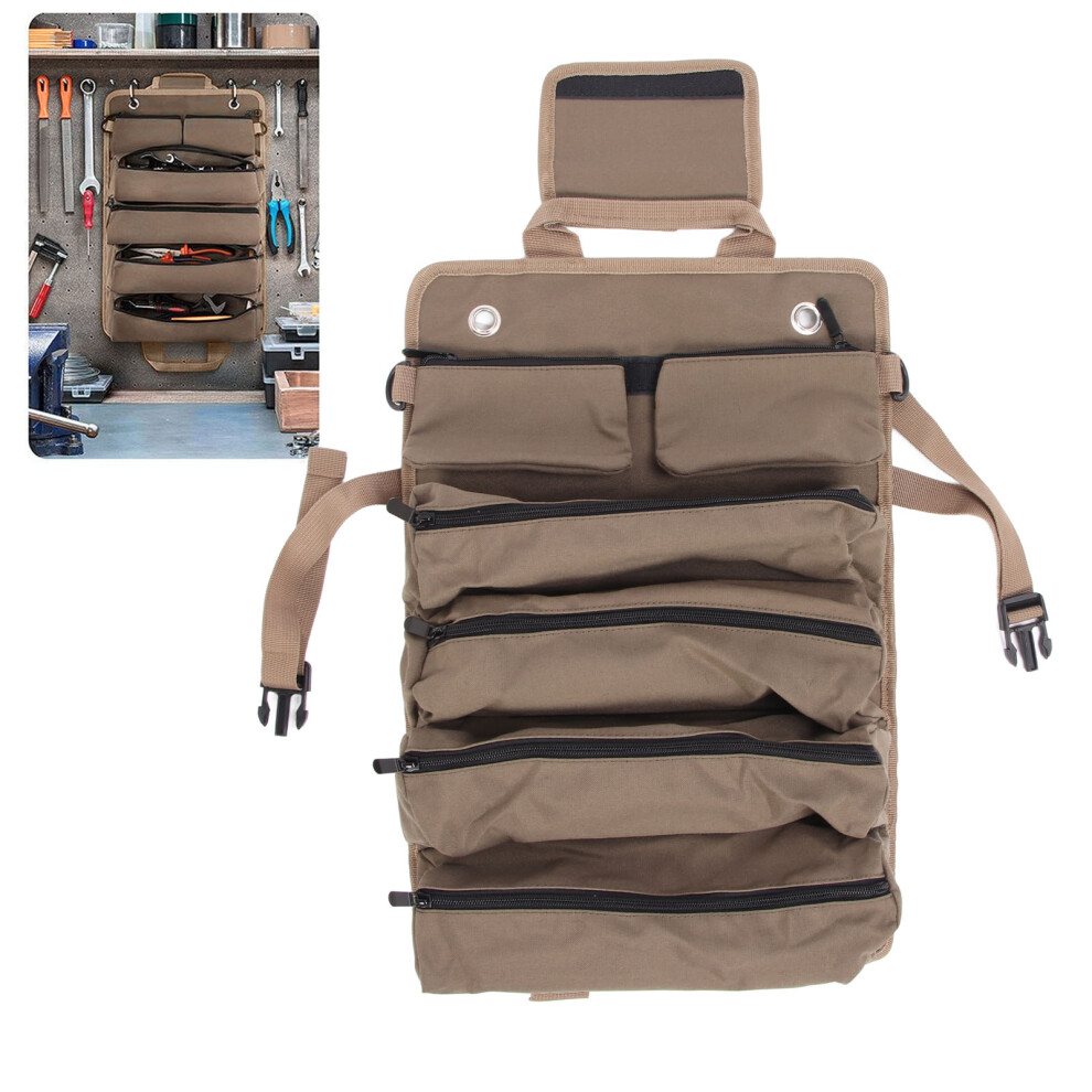 Heavy Duty Oxford Roll Tool Bag, Portable Organizer, 12 Compartments 6941348823644