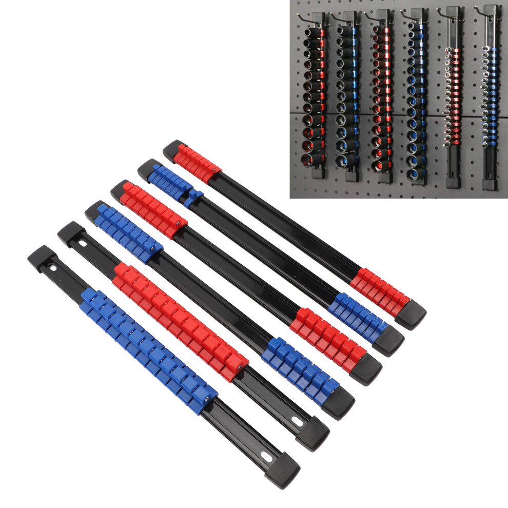 6Pcs Drive Socket Holder Set For 1/4In 3/8In 1/2In Sae & Metric Sockets Chrome 9371348824544
