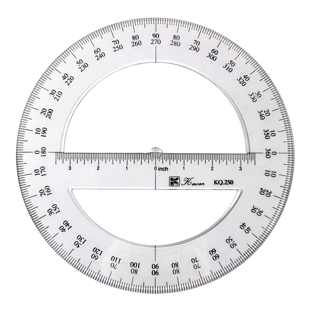 25cm Circle Protractor 360 Degree Protractor Ruler Math Geometry