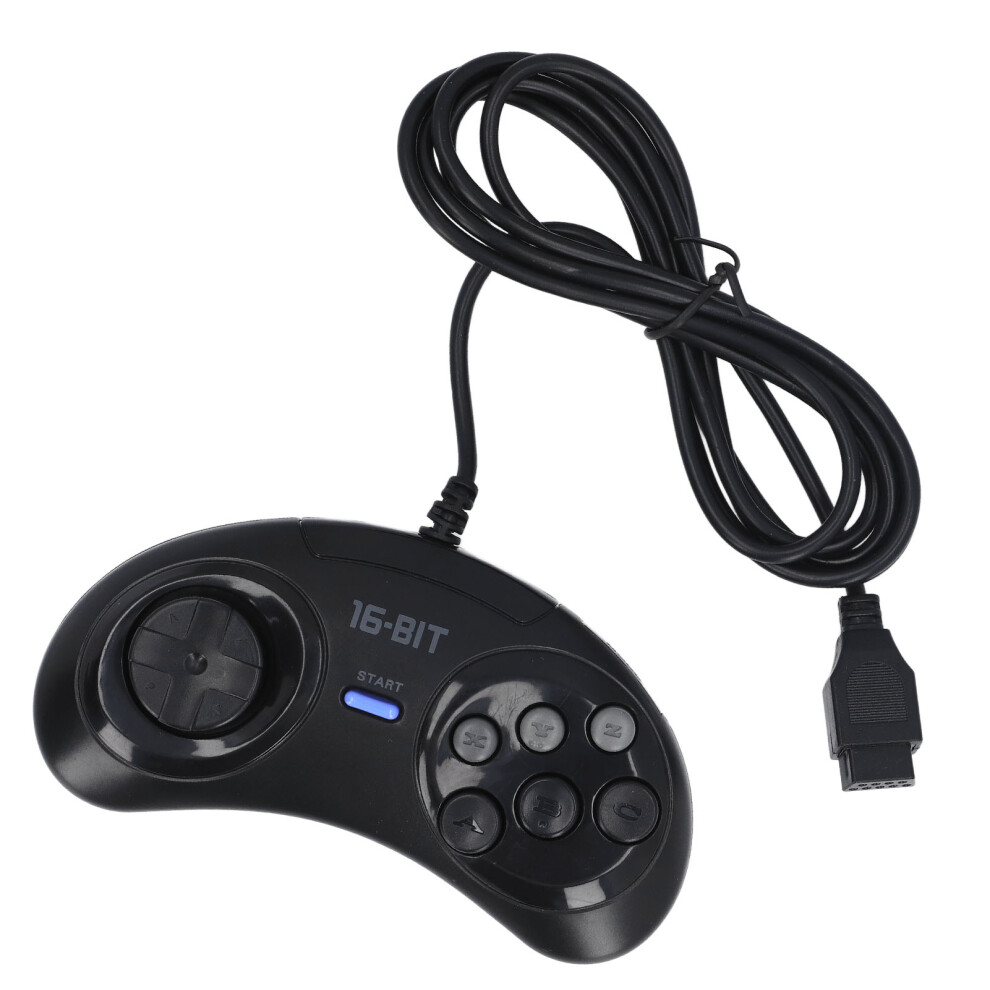 Ergonomic 9 Pin Controller With Classic Design For Sega Genesis Black 4671348826582