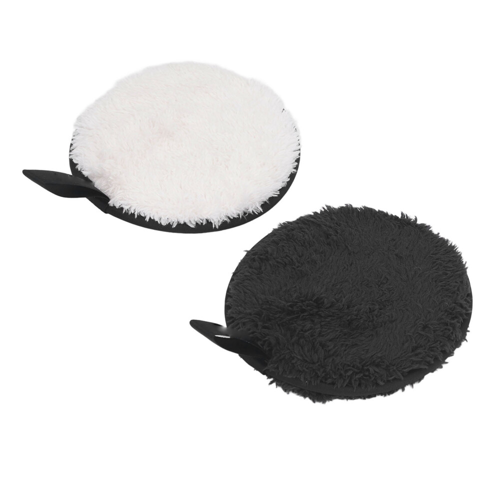 2pcs Reusable Makeup Remover Pads, Soft Plant Fiber Facial Puffs, 2 Sizes, Black & White
