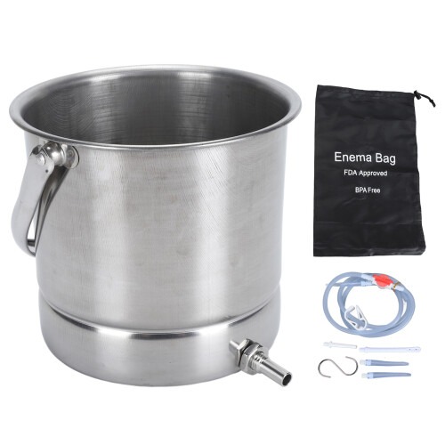 Klistier-Eimer-Set 1,6 L, Edelstahl 14,5  13 cm 2