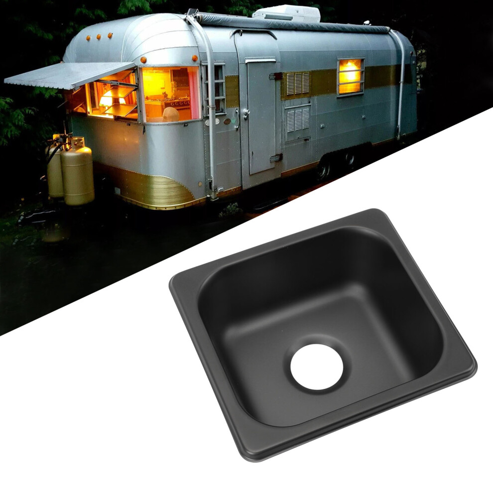 Embedded 175X160x70mm Rv Sink Stainless Steel Quick Drainage Large Capacity Black 8421348828972