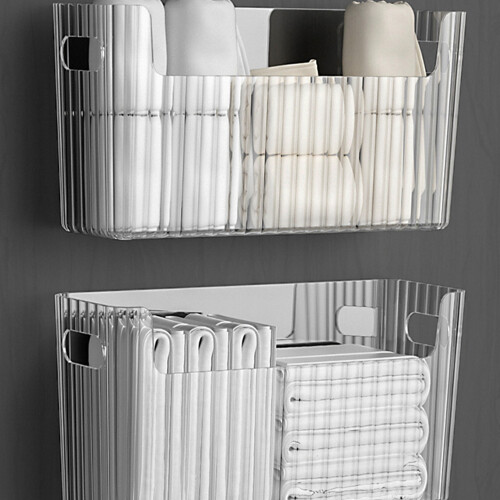 Bacs de rangement transparents, grande capacité, PET clair 2