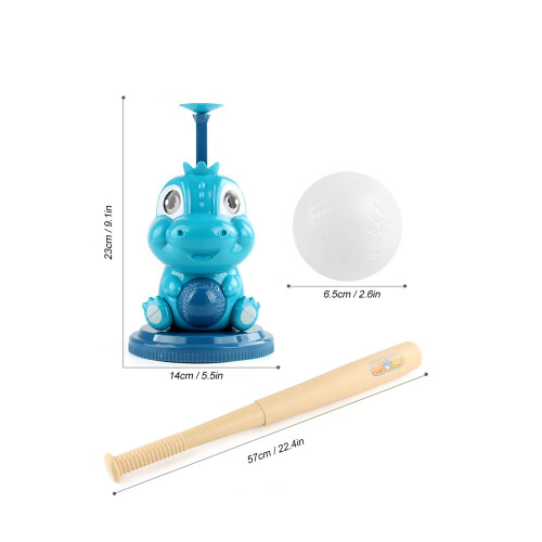 Kids Adjustable Dinosaur Baseball Toy Set with Retractable Bat, Plastic 1