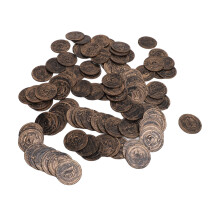 Conjunto de 100 monedas del tesoro de bronce envejecido, de plástico