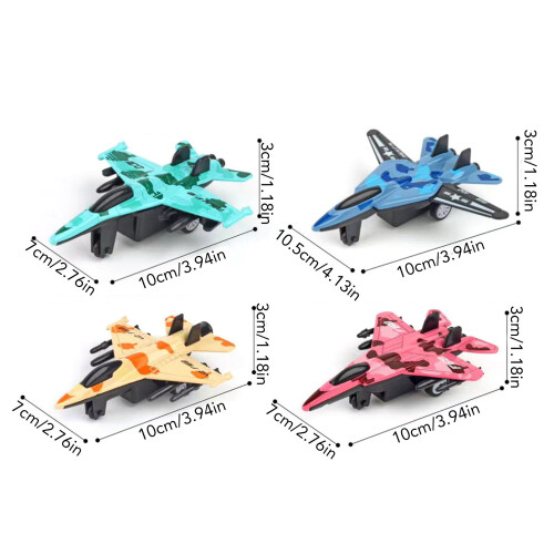 4pcs Alloy Fighter Jet Pull Back Model Toy Set for Kids - Type 2 1