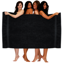 Extra Large Big Super Jumbo Bath Sheets Towels 150x200 cm Luxury XXXL Bath Sheet (Black)