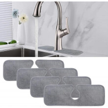 4PCS Faucet Absorbent Mat, Kitchen Faucet Sink Splash Guard, Microfiber Cloth Faucet Splash Catcher, Water Absorbent Mat Behind Faucet, 17.7'' x 5.9''
