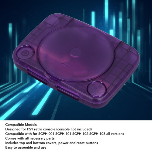 Translucent Violet PS1 Console Shell Replacement for SCPH 001-103 2