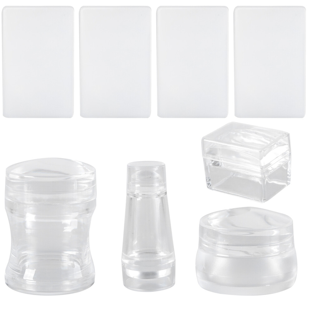 Transparent Silicone Nail Stampers 4 Pack Nail Art Manicure
