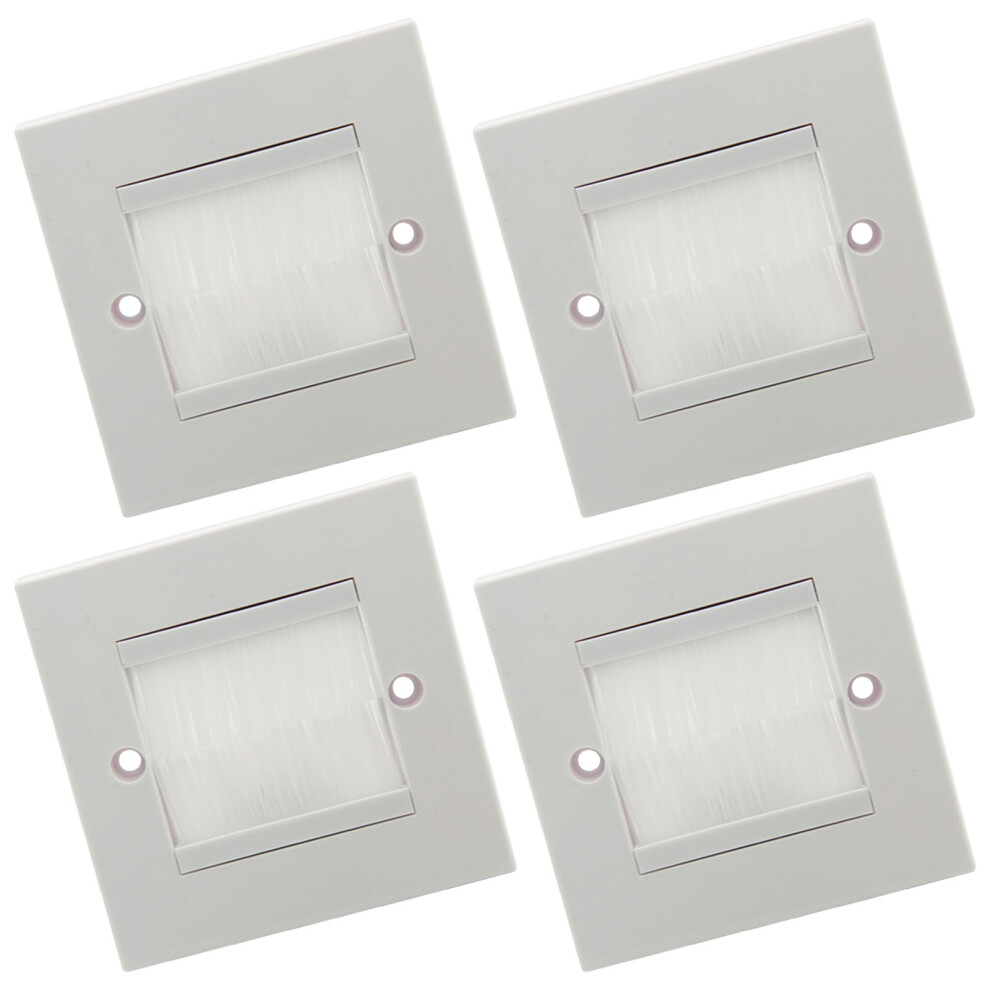 4Pcs Cable Passthrough Wall Outlet Cable Entry Cover Flush Brush 7627000057167