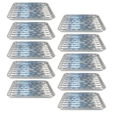 10pcs Reusable Foil Pans Cooking Trays for Barbecue Grilling Food Storage Stackable Design for Home Outdoor Use