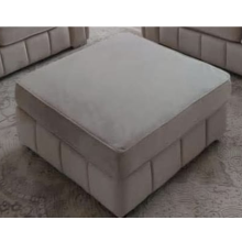 (Grey, Footstool) Velvet 2 & 3 Seater Sofa Armchair Footstool 3+2 Sofa Set