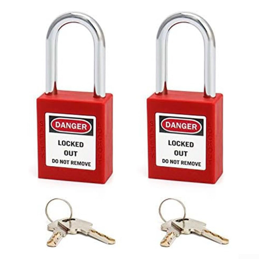 38Mm Red Nylon Padlock With Key - 2Pcs Anti-Corrosion Industrial Safety Padlock For Indoor And Outdoor Use 9016109767523