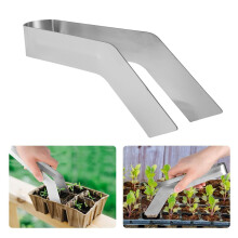 Stainless Steel Seedling Transplant Plier, 30mm Tong Head, 78g