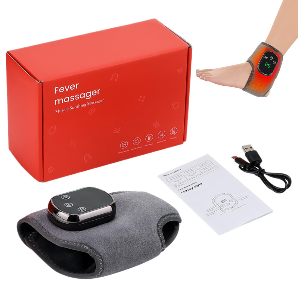 Foot Massager â Heated Wrap with Vibration Pad for Ankle Relief, USB Rechargeable Electric Massage Tool for Joint Circulation and Pain Relief