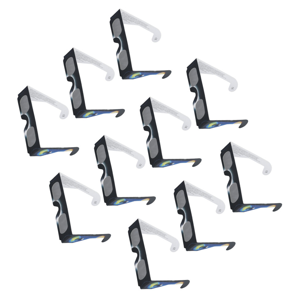 10Pcs Solar Eclipse Viewing Glasses - Eye Protection Paper Filter For Outdoor Sunspot Observation 9401348836657
