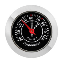 Hygrometer for Humidor, Mechanical Alloy Round Humidity Gauge, 2-Inch Size for Cabinet and Cans
